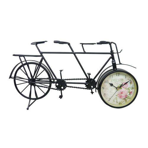 Relógio de Mesa Bicicleta com 2 Bancos - 44x24 Cm