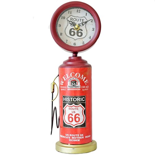 Relógio de Mesa Bomba de Combustível Historic Route 66 Retrô