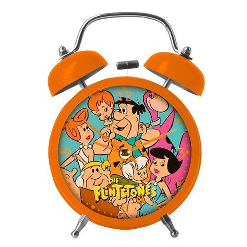 Relógio de Mesa Família Flintstones Alumínio Marrom 12x18cm