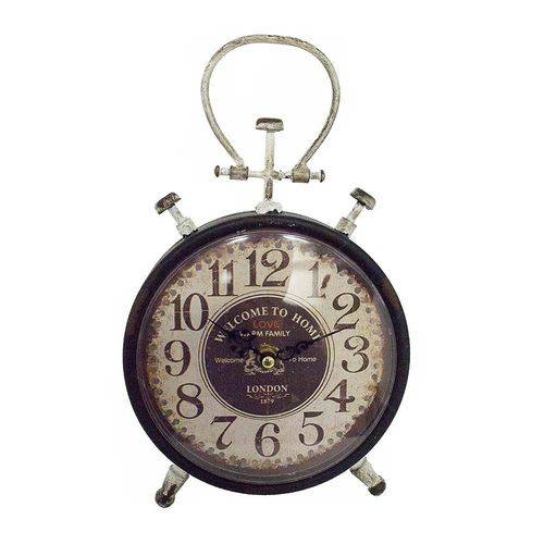 Relógio de Mesa Pequeno Vintage em Ferro Oldway - 23x17 Cm