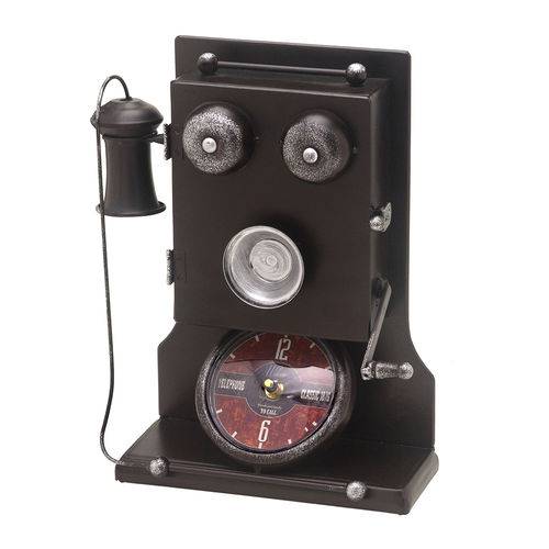 Relógio de Mesa Telefone Vintage 32cm