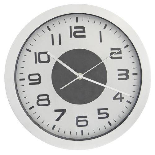 Relógio de Parede 30Cm Prata Alumínio - Sottile