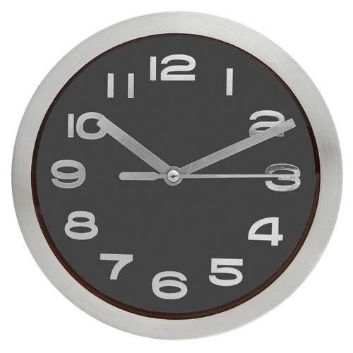 Relógio de Parede 15Cm Preto Alumínio - Sottile