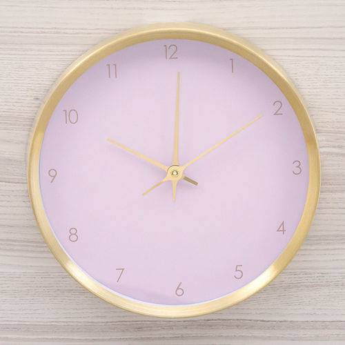 Relógio de Parede 25Cm Gold Alumínio Rosa - Sottile