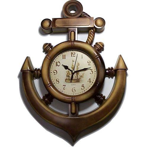 Relógio de Parede Âncora, Náutico Motivo Madeira Quartz Winc