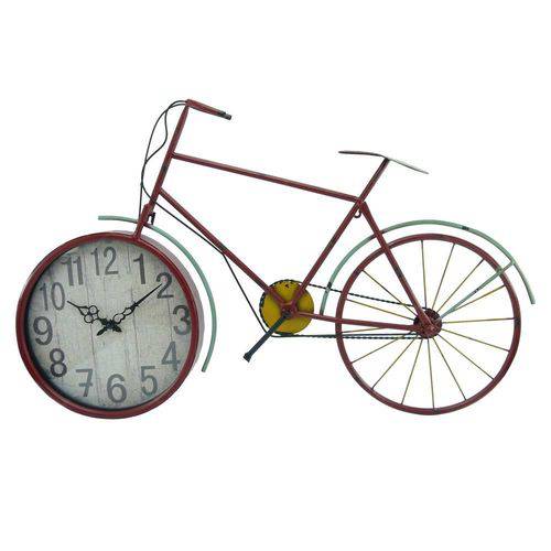 Relógio de Parede Bicicleta Antiga em Metal - 90x57 Cm