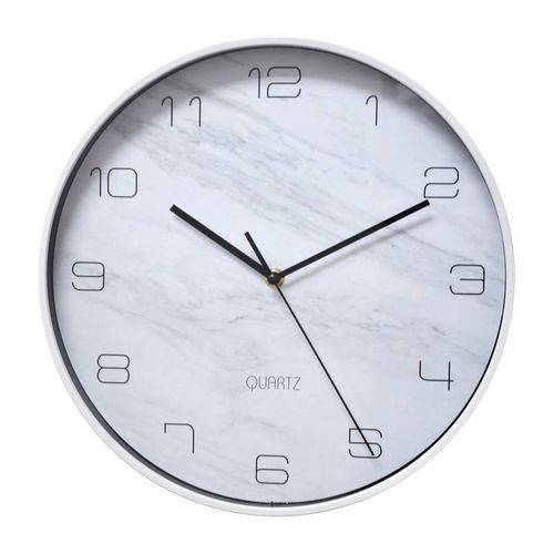Relógio de Parede Branco 31,5cm Marble Urban