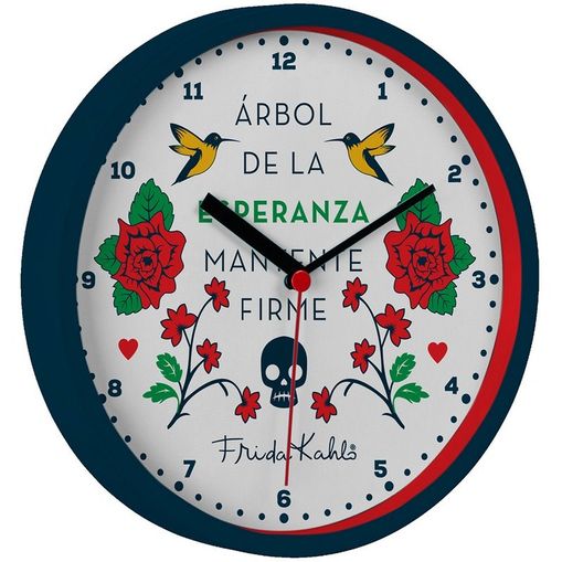 Relógio de Parede Branco 22,5cm Frida Kahlo Urban