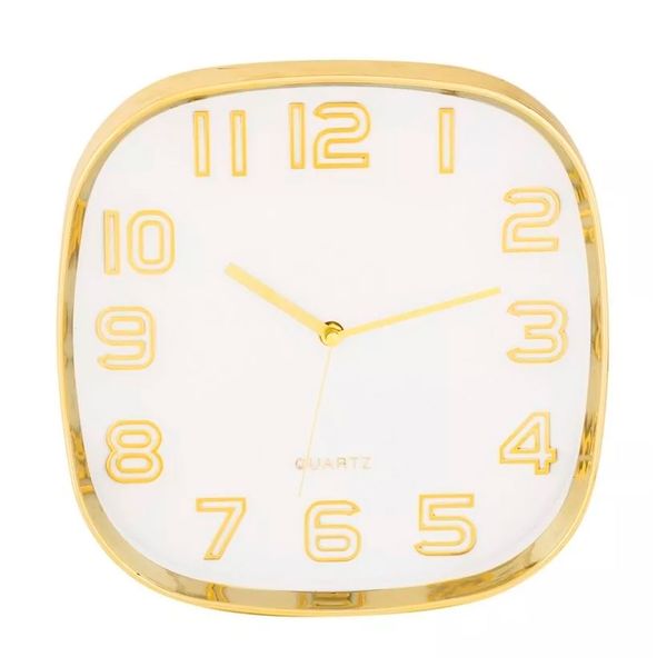 Relógio de Parede Branco Dourado 29CM - 32442