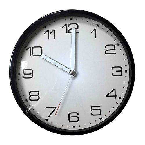 Relógio de Parede Branco e Preto 30cm Flat Urban