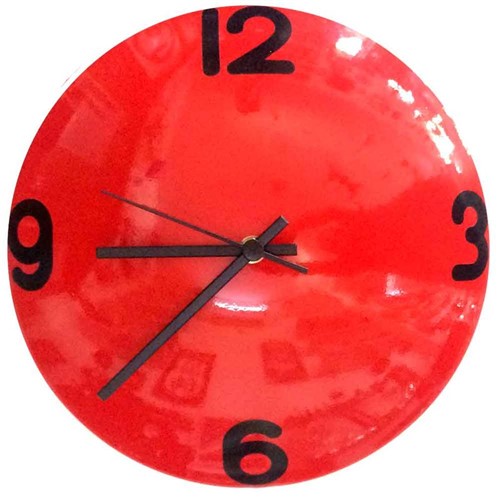 Relógio de Parede Calota Kombi ou Fusca Vermelho