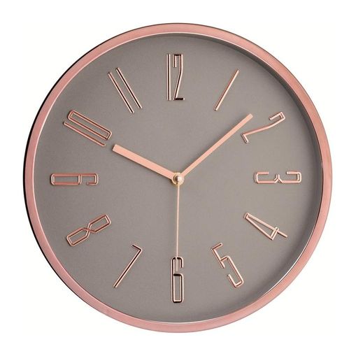 Relógio de Parede Cinza e Rosé 30cm Mart