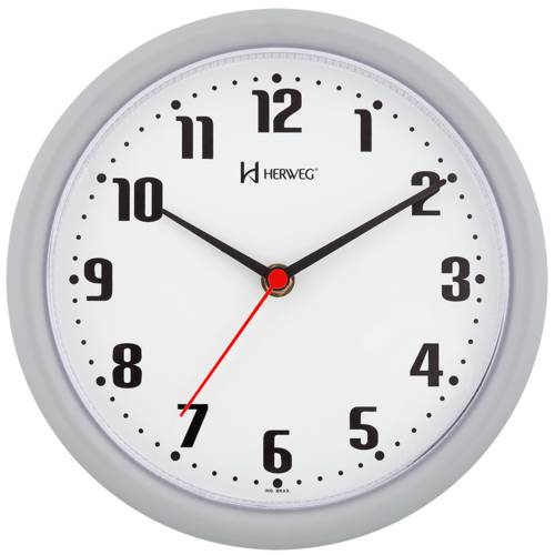 Relógio de Parede 22 Cm Diâmetro Cinza Herweg