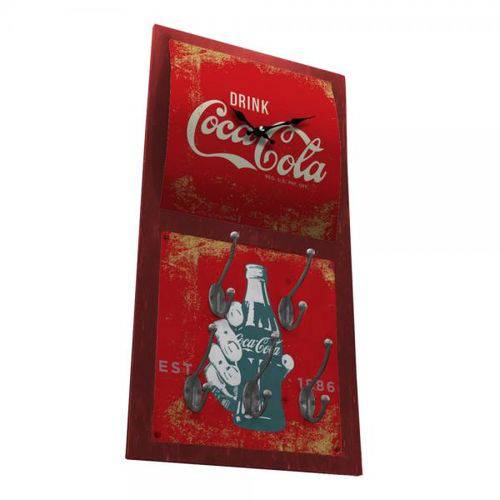 Relógio de Parede Coca-Cola Hand Bottle C/ Gancho 60x30x5cm