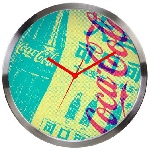 Relógio de Parede Coca-Cola Metal Contemporary Green/Azul