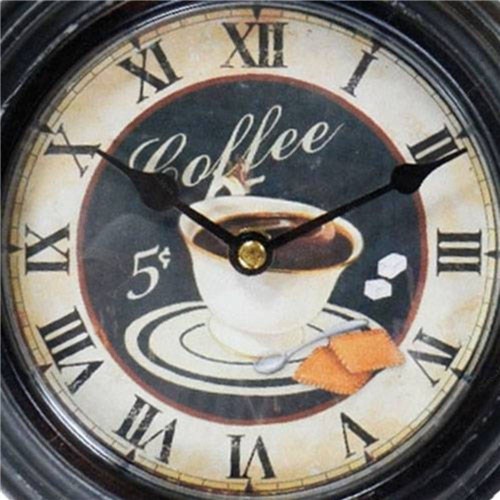 Relógio de Parede Coffe em Metal e Vidro - 3x3 Cm