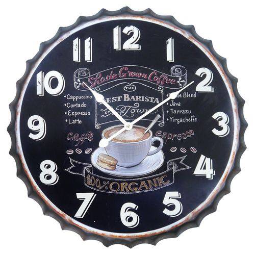 Relógio de Parede Coffee Organic Preto