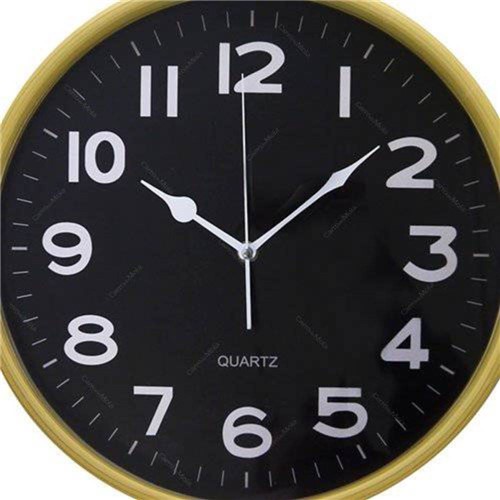 Relógio de Parede com Fundo Preto - 36x36 Cm