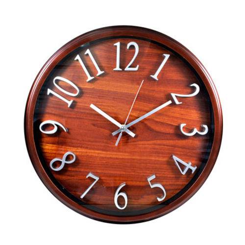 Relógio de Parede Decoração Grande Redondo Madeira Cozinha