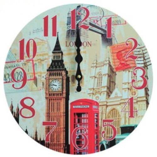Relógio de Parede Decorativo 34 Cm Retrô Vintage Londres