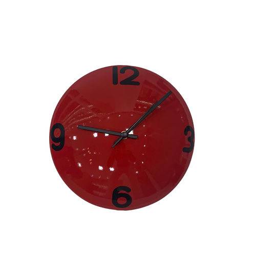 Relógio de Parede Decorativo Espelhado Cor Vermelho 28x28x10