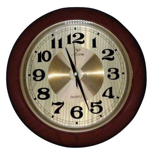 Relógio de Parede Dourado 33cm com Números Grandes Finíssimo