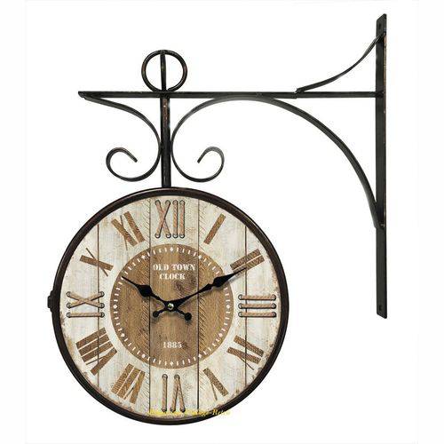 Relógio de Parede Dupla Face Old Town Clock 1885