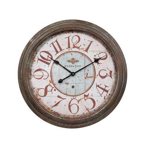 Relógio de Parede Envelhecido Paris 1889 Oldway - 65x65 Cm