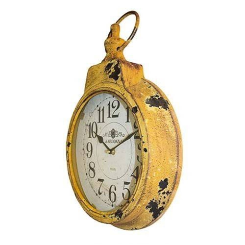 Relógio de Parede Estilo Relógio de Bolso Amarelo Envelhecido Oldway