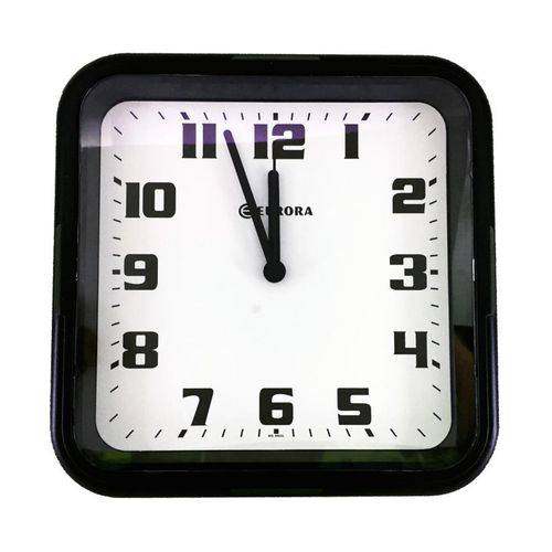 Relógio de Parede Eurora Quadrado Preto 6540-145