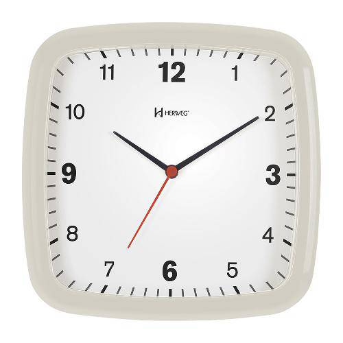 Relógio de Parede Marfim 24x24x4 Herweg