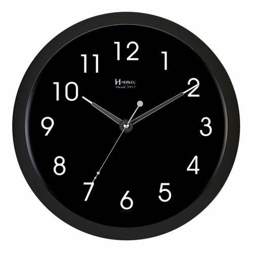 Relógio de Parede Moderno Analógico Sofisticado com Iluminação Sensor Noturno Herweg Preto