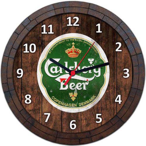 Relógio de Parede Quadro Tampa de Barril Cerveja Bebida W062