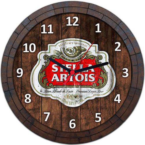 Relógio de Parede Quadro Tampa de Barril Cerveja Bebida W080