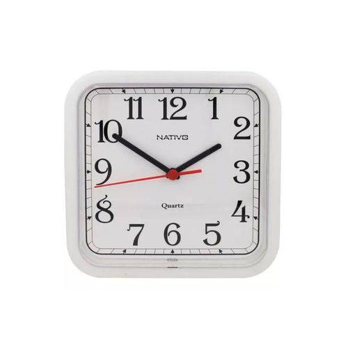 Relógio de Parede Quartz Branco 21,5 X 21,5 Cm