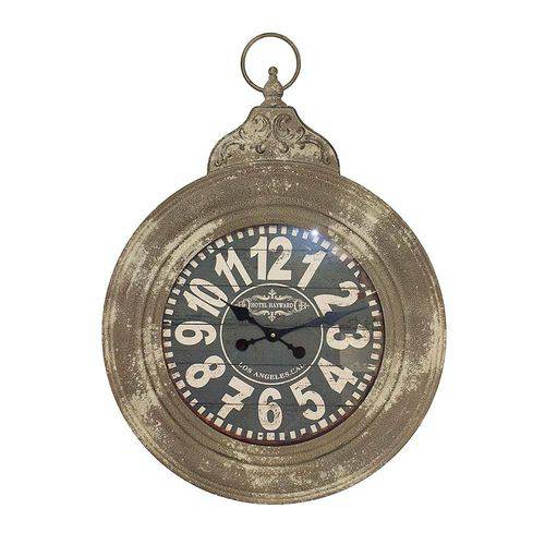 Relógio de Parede Redondo Los Angeles em Ferro Oldway - 71x52 Cm