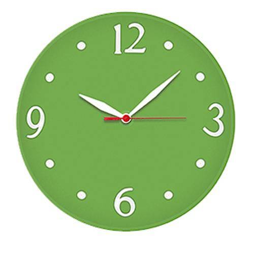 Relógio de Parede Redondo Silencioso Verde