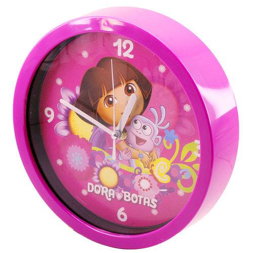 Relógio de Parede Rosa - Dora Aventureira