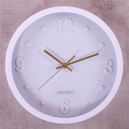 Relógio de Parede San Francisco 30cm Finecasa Branco