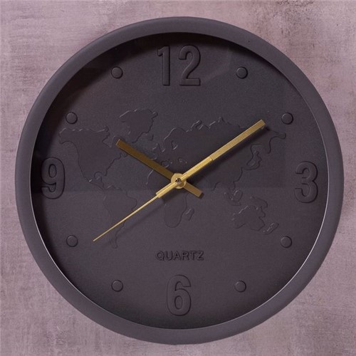 Relógio de Parede San Francisco 30cm Finecasa Chumbo