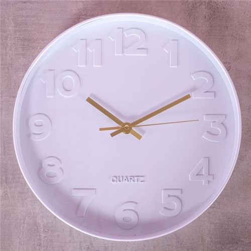 Relógio de Parede Sidney 30cm Finecasa Branco