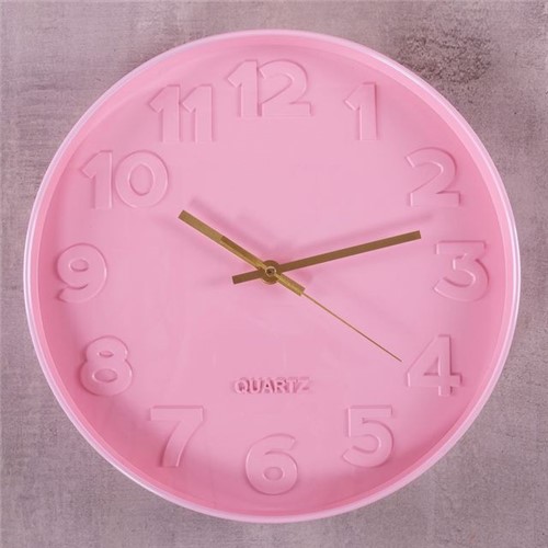 Relógio de Parede Sydney 30cm Finecasa Rosa