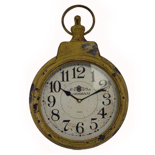 Relógio de Parede Tp Bolso Amarelo Envelhecido Oldway 45x30x7