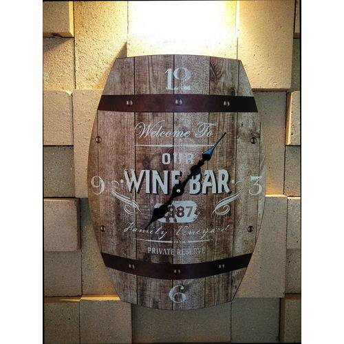 Relógio de Parede Wine Bar Metal 50×40 Cm