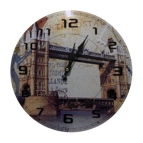 Relógio de Vidro Redondo Tower Bridge LONDON
