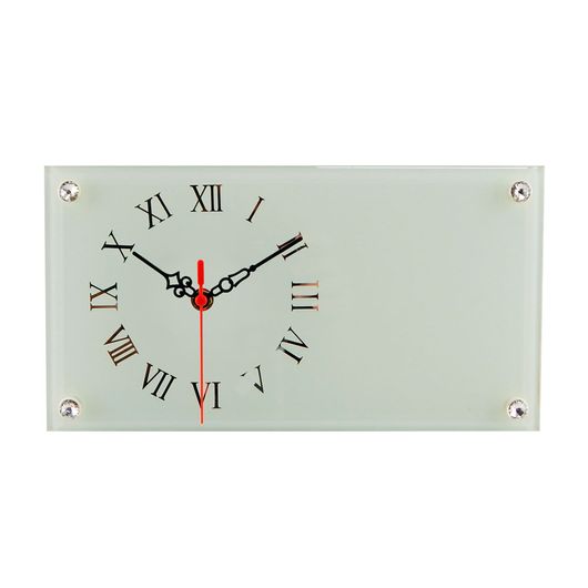 Relógio de Vidro Retangular com Números Espelhados para Sublimação 16x30cm - C105