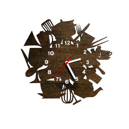Relógio Decorativo de Parede - Bagunça na Cozinha - Tabaco - ME Criative