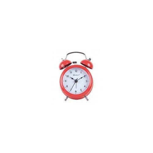 Relógio Despertador Analógico Decorativo Quartz Mecanismo Step Herweg Vermelho