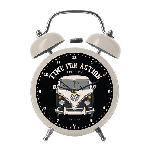 Relógio Despertador Branco 17cm Kombi Urban