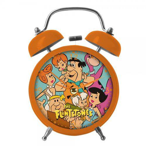 Relógio Despertador de Metal os Flintstones 16cmx11cmx06cm